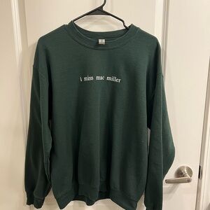Mac Miller Gildan Forest Green Crewneck Sweatshirt | Size Medium